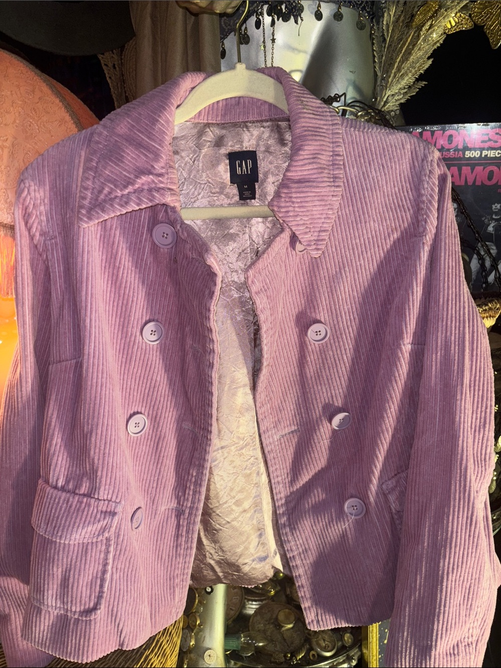 GAP Purple Corduroy Double-Breasted Blazer Jacket